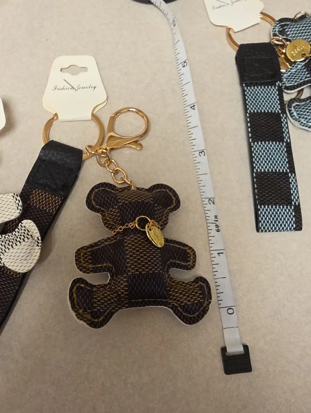 Teddy Bear Keychains- Blue, Brown, Cream